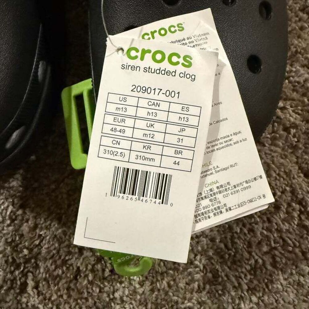 NWT Crocs Siren Studded Heel Clog Black Shoes Size Men13 Chunky Rare - Picture 5 of 10